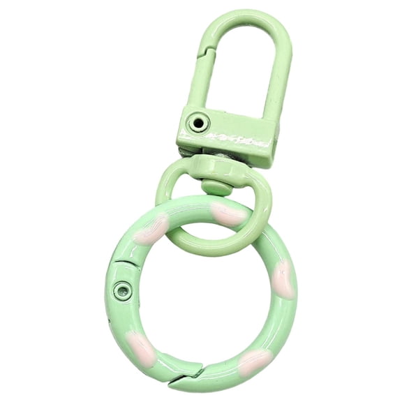 Tunhigl Candy-Colored Donut Keychain with Spring Hook and Door Knob Combo Vibrant Enamel Coating for Kids and Adults Birthday Party Favors Classroom Prizes Halloween Gifts Green
