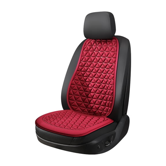Tunhigl Car Seat Cushion and Backrest Set with Cooling Gel, All-Season Ergonomic Lumbar Support, Non-Slip Breathable Car Seat Pad for Driving Comfort, Back Support for Long Drives Red