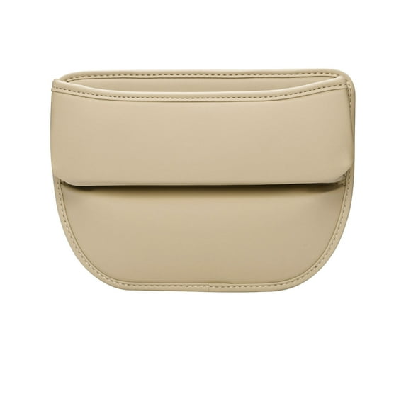 Tunhigl Car Seat Gap Storage Organizer Compact Leather Storage Solution for Small Items Universal Fit for All Vehicles Beige