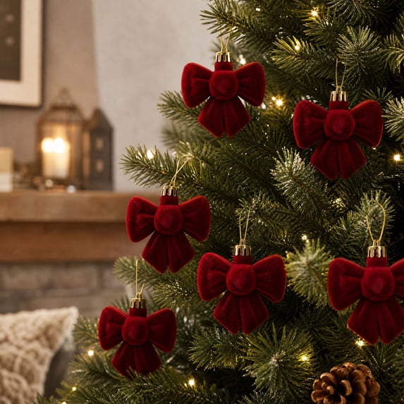 Tunhigl Christmas Ornament Balls, Red Hanging Tree Holiday Decor