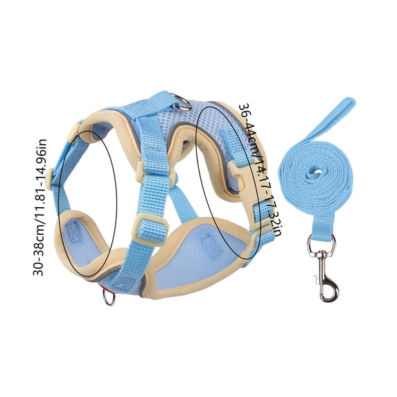 Tunhigl Comfortable Adjustable Reflective Breathable Pet Harness for Cats and Dogs No Pull Safety for Night Walks Fall Outdoor Activities Blue