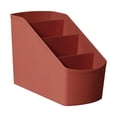 thumbnail image 1 of Tunhigl Compact Desk Organizer Tray, Multi-Compartment Storage Caddy for Office, College, Bathroom, Tidy Pen Holder, Makeup Brush Holder Red, 1 of 6