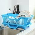 thumbnail image 1 of Tunhigl Compact Kitchen Sink Storage Rack - Organize Bowls, Plates, Knife, Fork, Spoon, Chopsticks & More with Space-Saving Bowl Box Organizer Sky Blue, 1 of 5