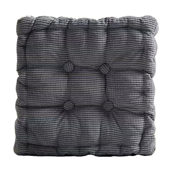 Tunhigl Corduroy Floor Pillow & Mat for Yoga, Lounging, and Reading - Thick Tatami Cushion for Living Room, Balcony, or Pet Bed in Multiple Colors Dark Gray