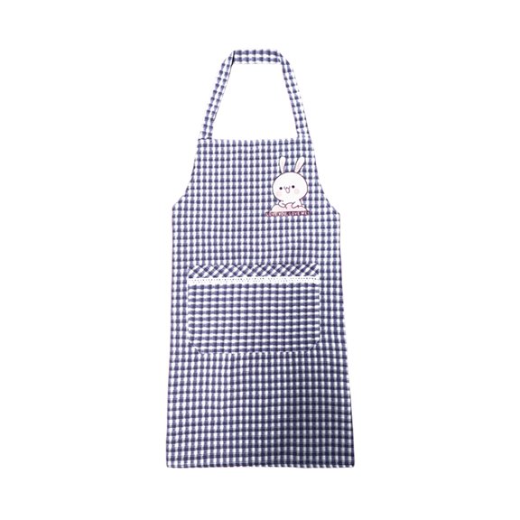 Tunhigl Cotton Plaid Apron with Pockets - Oil Resistant Breathable Kitchen Cooking Apron for Adults, Adjustable Waist Ties Home Chef Bib Apron Black