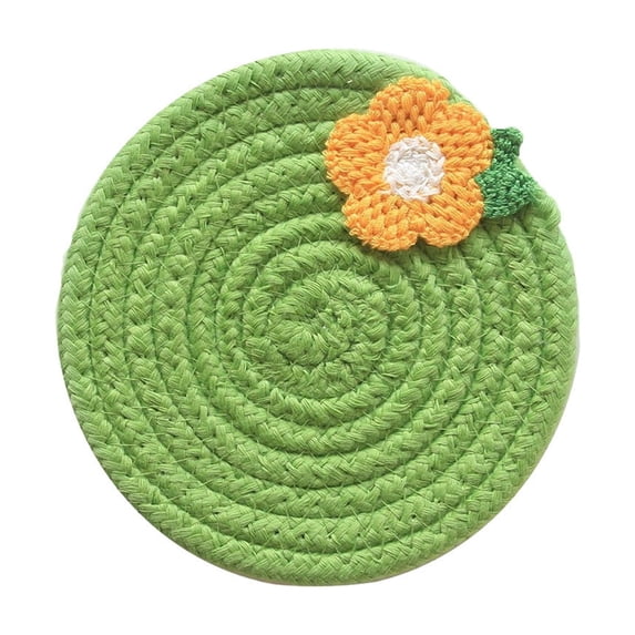 Tunhigl Cotton Rope Coaster, Handmade Woven Absorbent Heat Resistant Cup Mat, Boho Decor for Home Coffee Table