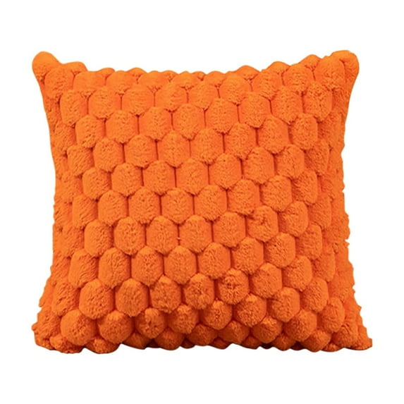 Tunhigl Cozy Snowflake Velvet Lumbar Support Pillow - Quilted Sofa Cushion for Office, Bed, or Decor with Hidden Zipper Orange