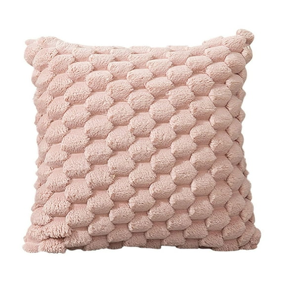 Tunhigl Cozy Snowflake Velvet Lumbar Support Pillow - Quilted Sofa Cushion for Office, Bed, or Decor with Hidden Zipper Pink