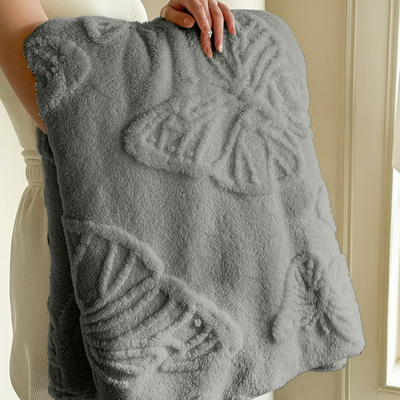 Tunhigl Cozy Taffeta Fleece Throw Blanket - Ultra-Soft Polyester Sofa & Nap Blanket for Adults, Pets - Plush Lightweight Throw for Living Room, Bed, Travel, All Seasons Gray