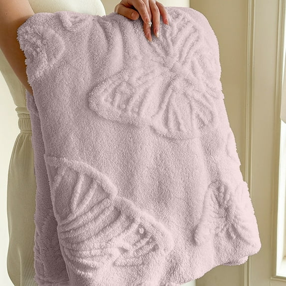 Tunhigl Cozy Taffeta Fleece Throw Blanket - Ultra-Soft Polyester Sofa & Nap Blanket for Adults, Pets - Plush Lightweight Throw for Living Room, Bed, Travel, All Seasons Purple