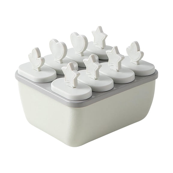 Tunhigl Creative Large Capacity 8 Popsicle Molds - Reusable DIY Ice Cream & Popsicle Maker with 8 Sticks - Food Grade PP Plastic White