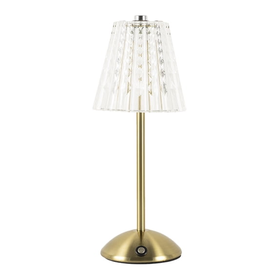 Tunhigl Crystal Clear LED Desk Lamp with 3 Color Dimmable Lighting for Home Office Bedroom Bar Table Night Light Acrylic Modern Decor Gold