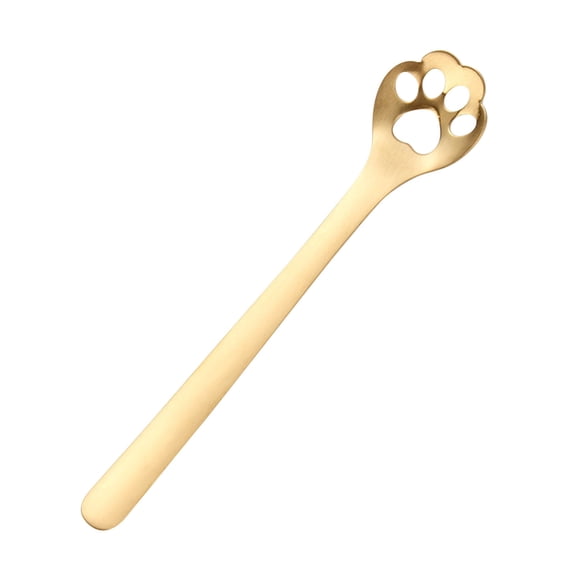 Tunhigl Cute 304 Stainless Steel Coffee Spoon - Durable Tea Stirring Spoon, Mug Spoon with Unique Claw Dog Design, Perfect for Kitchen, Restaurant, and Bar Gold