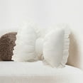 thumbnail image 1 of Tunhigl Cute Bow Shaped Pillow for Sofa and Bed - Lumbar Support Backrest Cushion in Pink and White for Home and Car Decoration White, 1 of 7