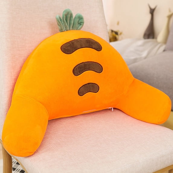 Tunhigl Cute Lumbar Support Pillow for Office Chair and Car Seat - Ergonomic Back Cushion with Stress Relief for Gaming Chairs and Maternity Comfort Orange