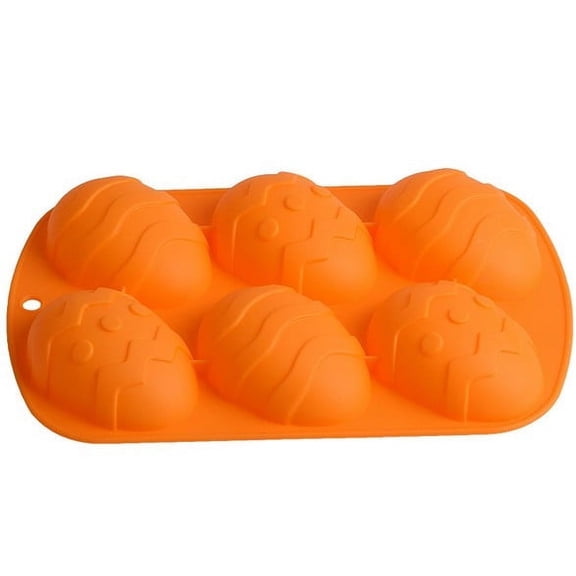 Tunhigl DIY Dinosaur Eggs Chocolate Mold - Food-Grade, Reusable Baking Tool for Kitchens, Oven, Microwave & Freezer Safe Orange