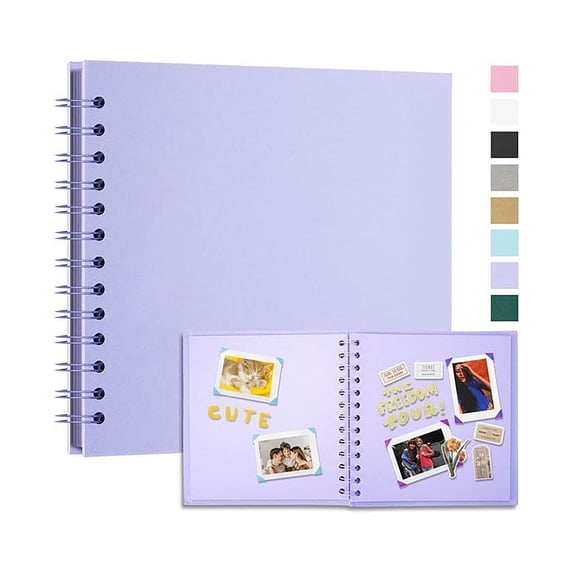 Tunhigl DIY Wedding Baby Memorial Scrapbook Album 40 Loose Leaf Pages Photo Album for Weddings Birthdays Anniversaries Memory Book Purple