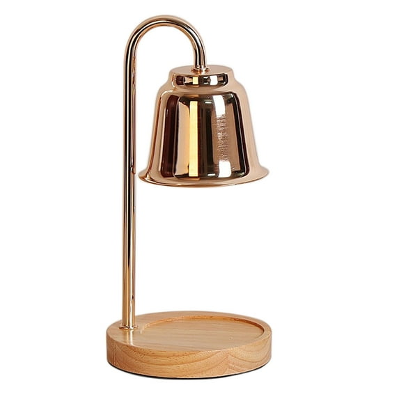 Tunhigl Dimmable Candle Warmer Melter for Home Aroma - Adjustable Metal Candle Holder for Small and Large Candles, Odor Eliminator, and Safe Flameless Decor Gold