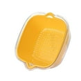 thumbnail image 1 of Tunhigl Double-Layer Vegetable Washing Basket Set - Kitchen Strainer & Colander for Fruits, Veggies, Pasta - Stackable, Space-Saving Food-Grade PP Plastic Yellow, 1 of 2