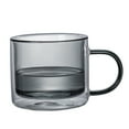 thumbnail image 1 of Tunhigl Double-Layered Glass Mug 12 oz - High Borosilicate Heat-Resistant & Aesthetic Drinking Glass Cup for Hot & Cold Beverages Gray, 1 of 5