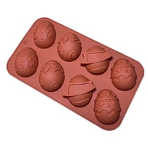 Tunhigl Easter 8 Cavity Mould - DIY Chocolate Cupcake Cake Muffin Baking Pan - Non-Stick Food Grade Oven Safe Baking Tray for Cakes, Bread & Fruit Cake Wine
