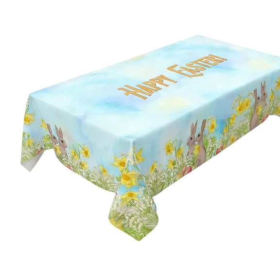 Tunhigl Easter Waterproof Decorative Rectangle Tablecloth for Dining Tables Picnics and Holiday Parties 55x70in