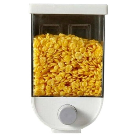 Tunhigl Easy Press Kitchen Food Storage Container 32oz - Wall Mounted Cereal Dispenser & Oatmeal Organizer - Large Capacity Transparent ABS Pantry Organizer for Rice, Grains & Candy