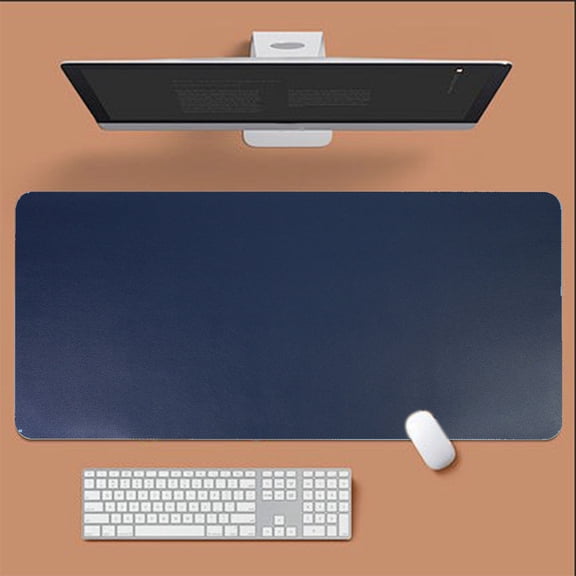 Tunhigl Eco-Friendly Cork Leather Mouse Pad Non-Slip Large Desk Mat for Students and Office Workers Gaming and Writing Blue