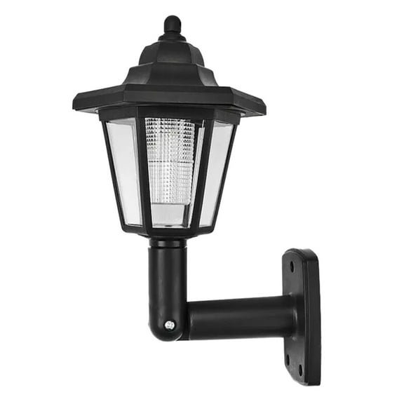 Tunhigl Eco-Friendly Solar Wall Lights for Outdoor Garden, Patio, and Fence with Retro Hexagon Design - Energy-Saving Decorative Lighting Black