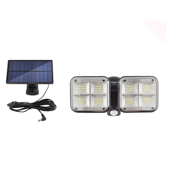 Tunhigl Efficient Solar Motion Sensor Wall Light with Remote Control for Outdoor Security and Garden Lighting | 16W 300LM Weatherproof LED Black