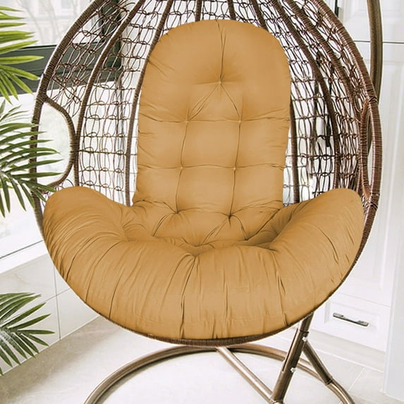 Tunhigl Egg Chair Cushion - Basket Swing Pad, Breathable Polyester, Non-Slip Bottom, UV-Resistant, Zipper Washable, Indoor/Outdoor Patio Garden Chair Accessory Coffee