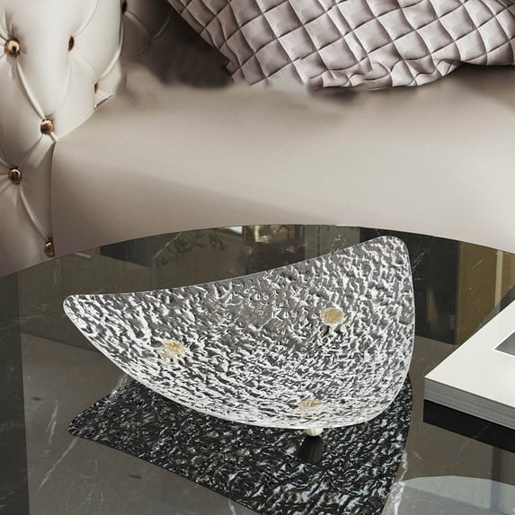 Tunhigl Elegant Glacier Pattern Serving Tray - Versatile Dry Fruit & Snack Display Platter for Coffee Table, Desserts, and Appetizers - Durable, Stackable, and Decorative Clear
