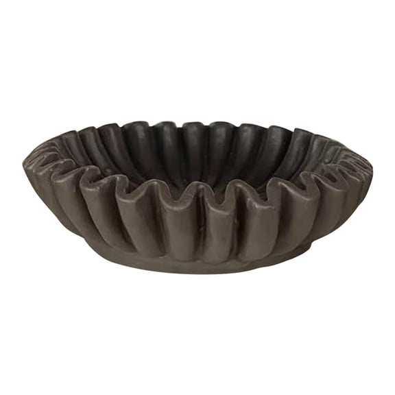 Tunhigl Elegant Ruffled Decorative Bowl for Living Room, Coffee Table, Bookshelf & Console Table – Versatile Home Decor Centerpiece for Organizing Keys, Makeup, and More Brown