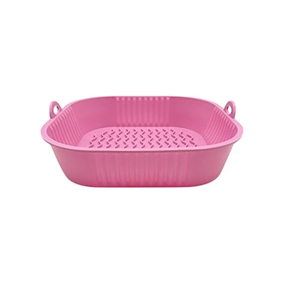 Tunhigl Flower Shaped Reusable Air Fryer Baking Tray Pad - Non-Stick, Durable Fryer Liner for Even Heat Distribution, Perfect for Baking, Steaming & Frying Pink