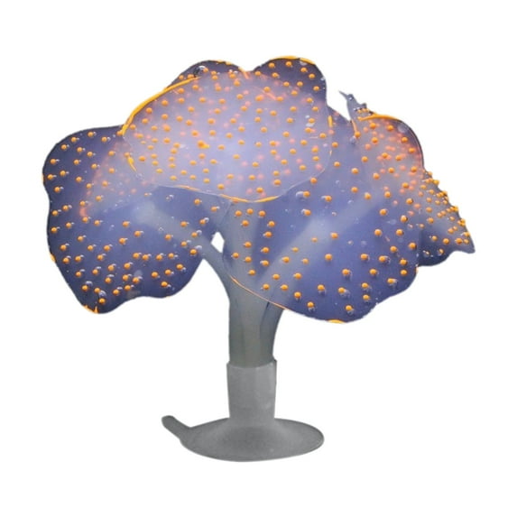 Tunhigl Fluorescent Jellyfish Aquarium Ornaments, Non-Toxic Silicone Glow Decor, Realistic Floating Coral Water Grass, Safe for Fish Tanks, Fresh/Saltwater Orange