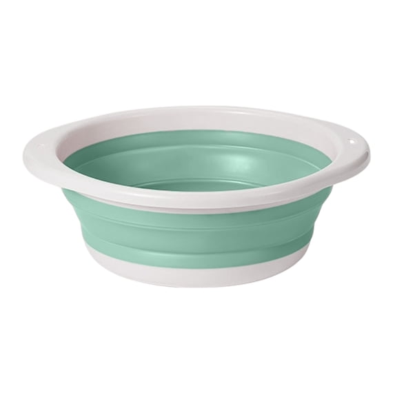 Tunhigl Foldable Collapsible Wash Basin, Portable Sink, Lightweight Space-Saving Camping Dish Basin, RV Dorm Outdoor Utility Tub, Hanging Handles Green