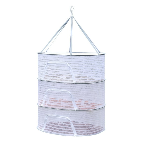 Tunhigl Foldable Fly-Proof Balcony Drying Net for Home - Herb Drying Rack, Hanging Basket Dryer, Mesh Drying Rack for Fish Vegetables Dried Goods