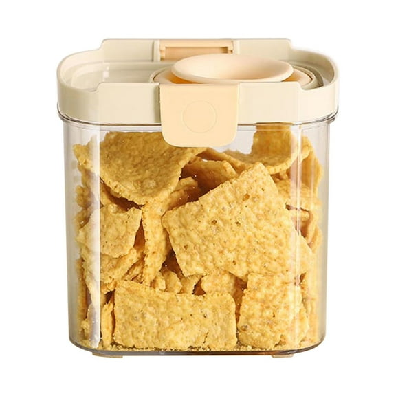 Tunhigl Food-Grade Clear Plastic Storage Jars - Airtight, Versatile for Oats Cereals, Grains & Rice Storage Container Clear