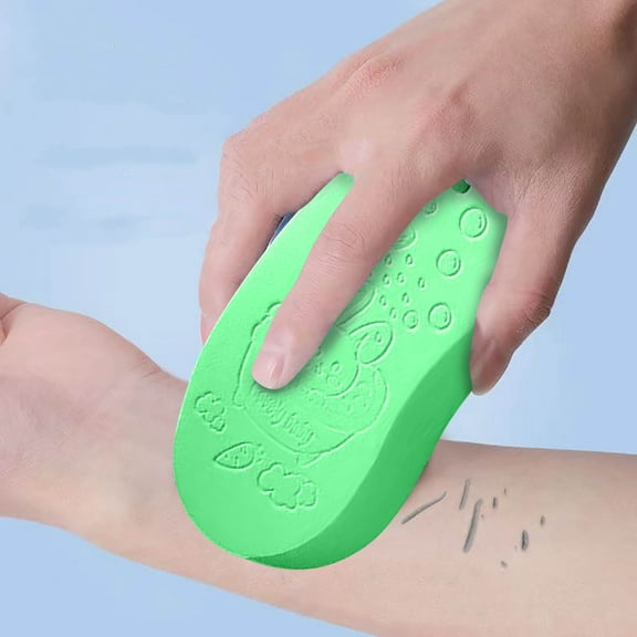 Tunhigl Gentle Baby Exfoliating Bath Sponge for Sensitive Skin - Super Soft Reusable Body Scrubber for Deep Cleansing Without Body Wash for Bath Shower Green