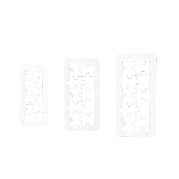 Tunhigl Geometric Cake Cutter Set - 3-Piece Square Cookie & Fudge Cutter for Easy Baking and Cake Decorating, Perfect for Beginners and Pros White