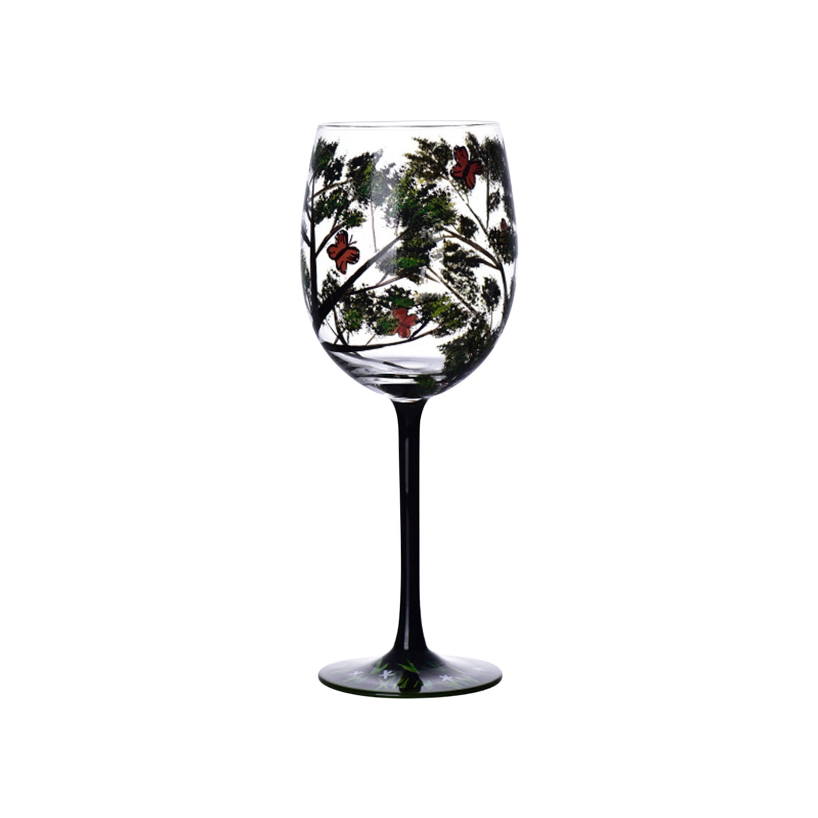 Tunhigl Hand-Painted Tree Wine Glasses 16oz - Unique Colorful Art Glass for  Birthdays, Weddings, Valentine's Day - 12 oz Seasonal Design - Walmart.com
