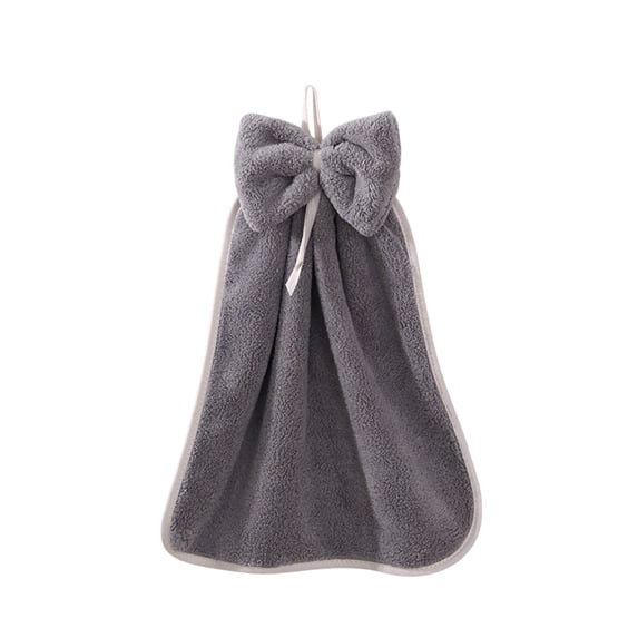 Tunhigl Hand Towel Bow Hand Towel Hangable Hand Towel Fleece Soft Absorbent Towel Kitchen Towels for Cleaning