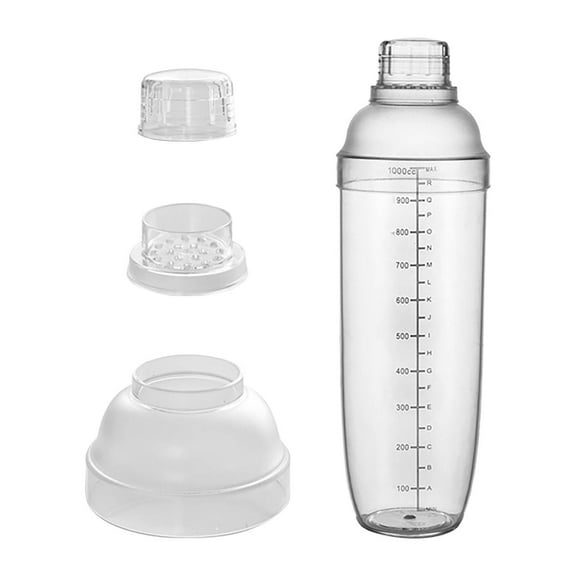 Tunhigl Handmade Lemon Tea Maker - Milk Tea Shaker Cup with Leak-Proof Lid - Cocktail Shaker for Iced Tea, Coffee, Smoothies & Beverages - Barista & Bartender Essential - Dishwasher Safe Clear