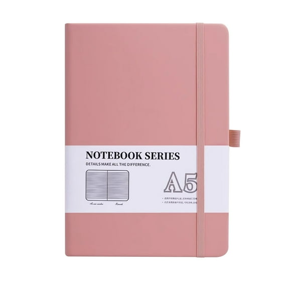 Tunhigl Hardcover Notebook 200 Pages - College Ruled Thick 80gsm Paper, Inner Pocket, A5 Size, College Office Supplies, Lay-Flat Binding, Gift Journaling Pink