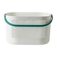 thumbnail image 1 of Tunhigl Heavy-Duty Plastic Shower Caddy Basket with Handles, Waterproof Bathroom Tub Organizer, Stackable Fruit & Veggie Storage Bin, Portable Kitchen Pantry Tote, Dorm RV Camping Essentials Green, 1 of 9