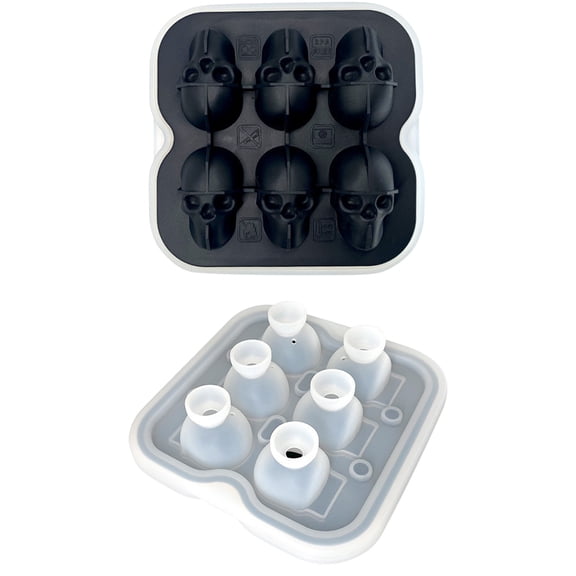 Tunhigl Ice Cube Tray Six Consecutive Skulls Ice Mould Ice Lattice Mould Skulls Ice Box Whiskey Ice Box
