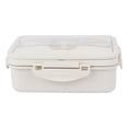 thumbnail image 1 of Tunhigl Japanese-Style Double-Layer Bento Box - Microwave Safe Lunch Container for Office, Travel & Meal Prep - Leak-Proof Divided Compartments for Healthy Eating Beige, 1 of 2