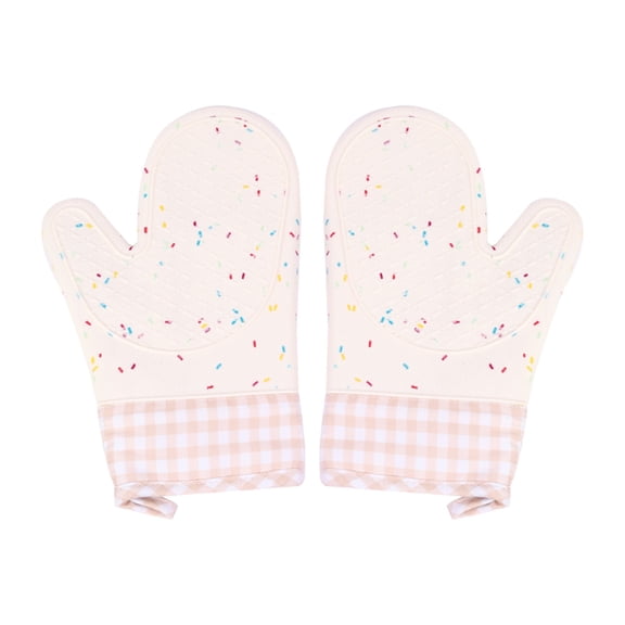 Tunhigl Kitchen Utility Gloves Insulated Gloves Long Kitchen Gloves Cotton Thickened Baking Gloves