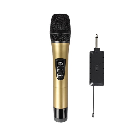 Tunhigl LED Digital Display Wireless Microphone Home Karaoke Outdoor Activities Audio TV Singing KTV Karaoke Meeting Performance Host Microphone Long Battery Life