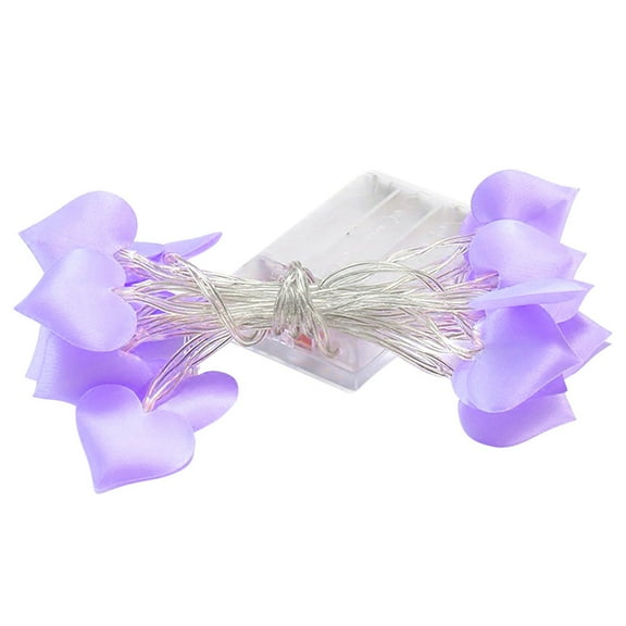 Tunhigl LED Heart String Lights 10Ft - Peach Heart Fairy Lights for Room, Garden, Wedding & Holiday Decor, Warm White LED String Lights for Romantic, Party, Christmas Decorations Purple